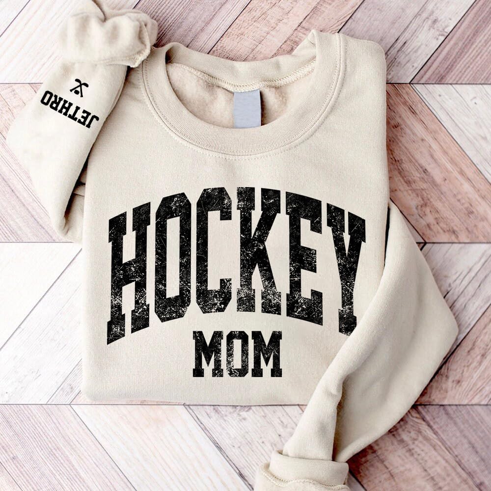 Personalized Hockey Mom Shirt, Custom Sport Mom Shirt, Medium, Unisex, Short Sleeve, T-Shirt, Cotton, Crew Neck, Classic Fit, Winter, Standard Length - Image 4