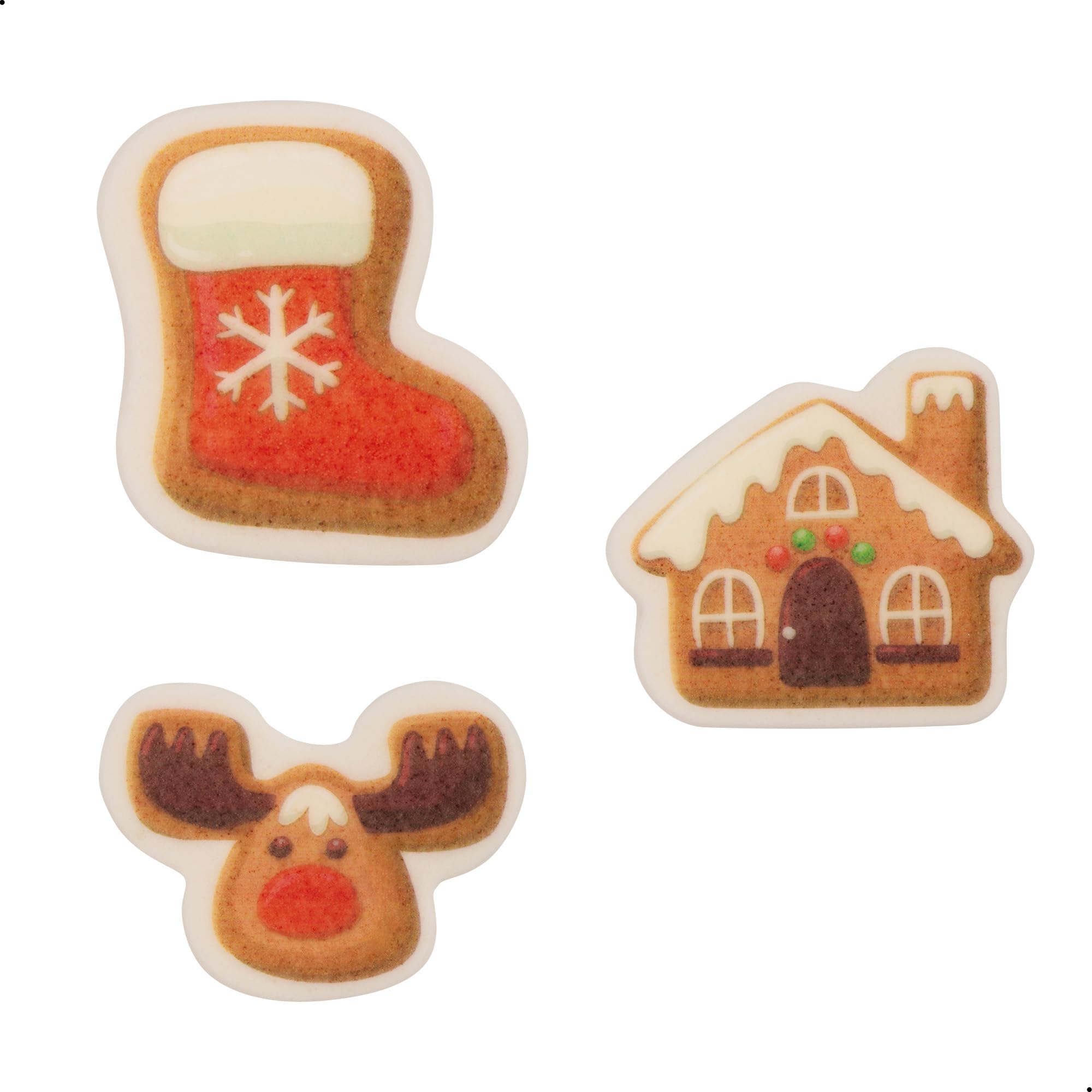 100 Stück Günthart Dekor Kleinteile Weihnachten, aus Marzipan, Zucker und Schokolade, mit verschiedenen Weihnachtsmotiven, 100er Pack (1 x 150 g)
