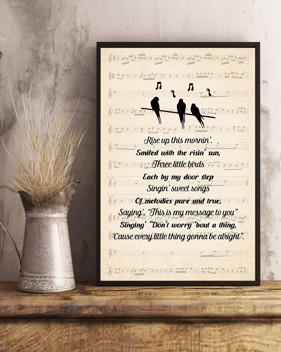 Amazon.com: Three Little Birds Song Lyrics Decor Portrait Poster