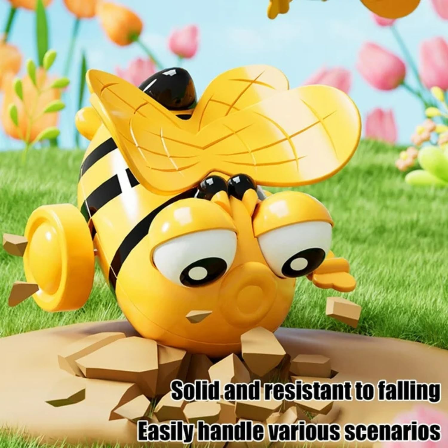 UTPATI Children's Wind-Up Tumbling Bee Early Interactive Educational Bee Baby Development Toy with Mechanical Rolling, Jumping, Crawling and Sitting Toy for Children 3