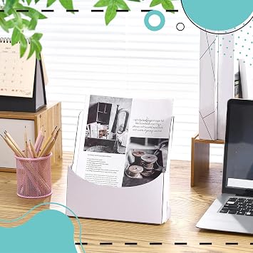 Dianelhall 10 Pcs Rack Card Holder 8.5 x 11 Inches Brochure Pamphlet Holder Stand Literature Paper Flyer Display Stand Bookmark Display for Magazine, Pamphlet, Booklets, Menu, Offices