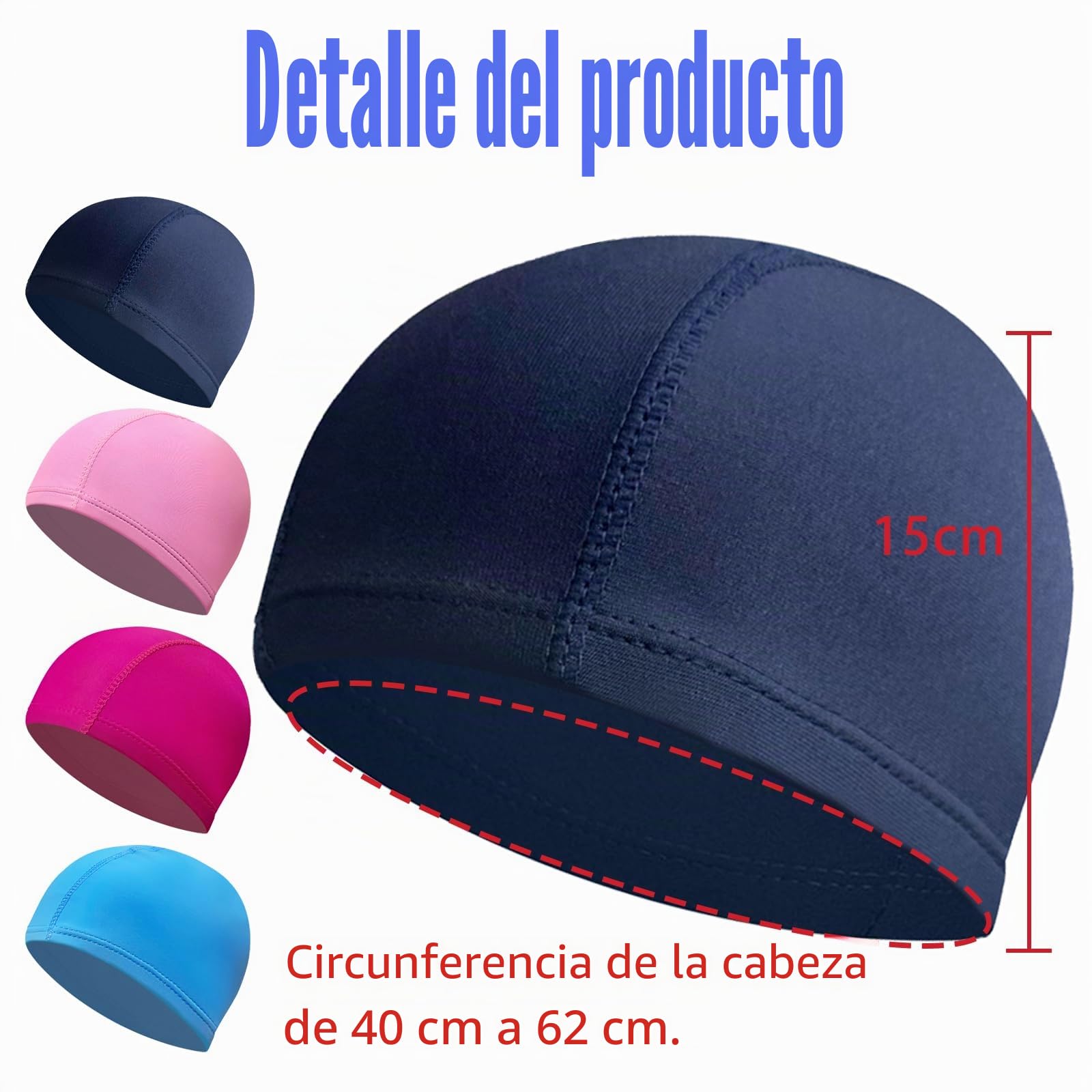 Gorro de Natación Unisex Paquete de 4 Elástico Secado Rápido para Adultos y Niños