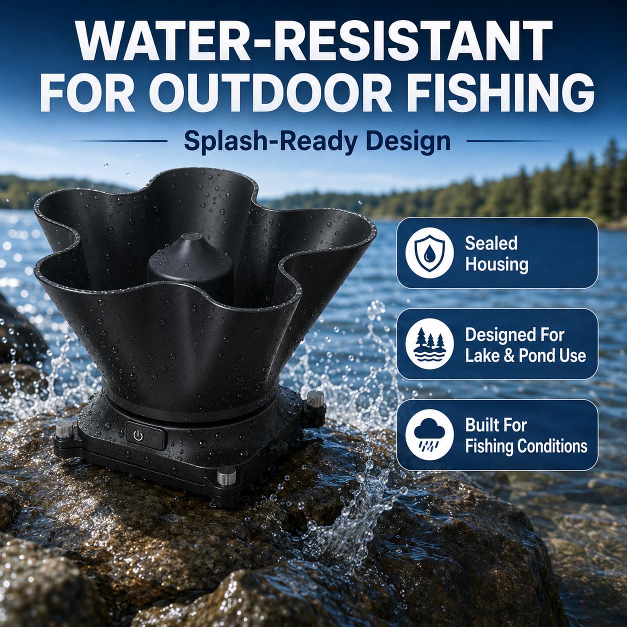 Distributore Esche RC per Barca da Pesca, Rotazione 360°