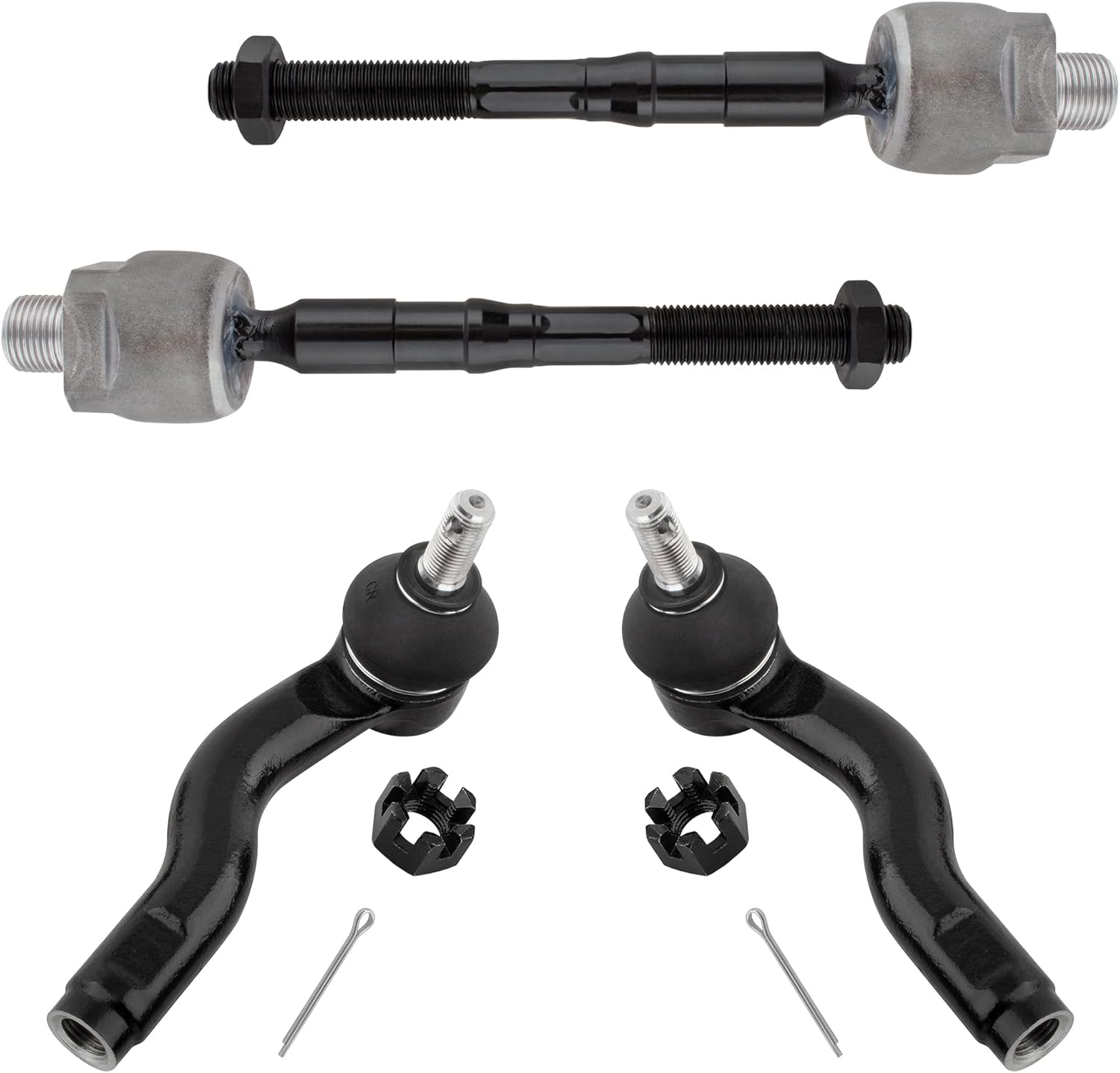 4pcs Front Inner Outer Tie Rod End Kit EV800531 ES800102 ES800101 2006-2009 for Ford Fusion, 2006 for Lincoln Zephyr, 2011-2012 for Lincoln MKZ 3.5L, 2007-2010 MKZ, 2006-2009 for Mercury Milan