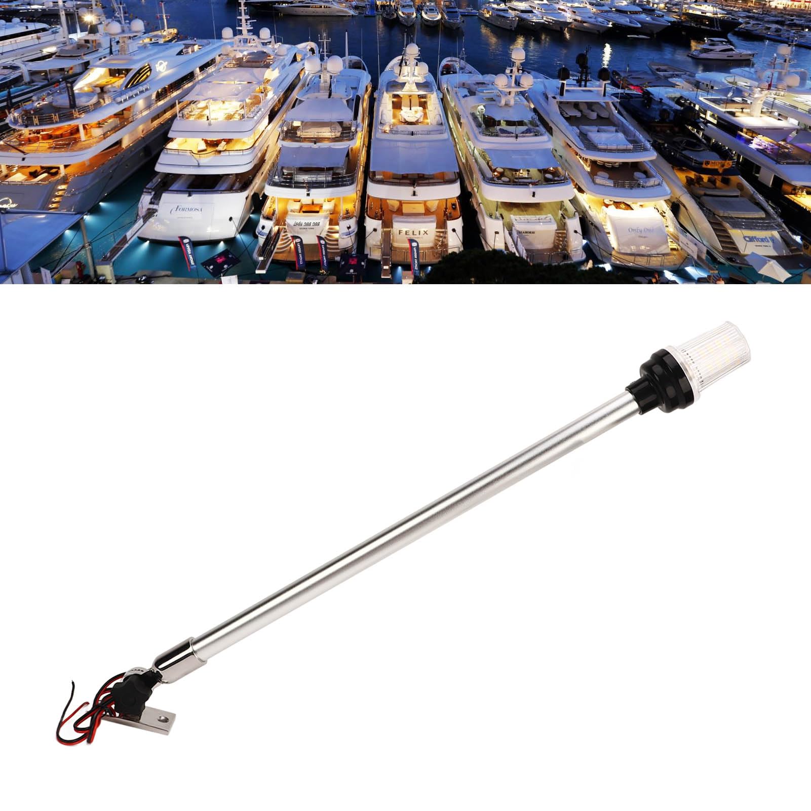Karlak Langlebige LED Bootsnavigationslicht 22 Zoll Verstellbarer Winkel