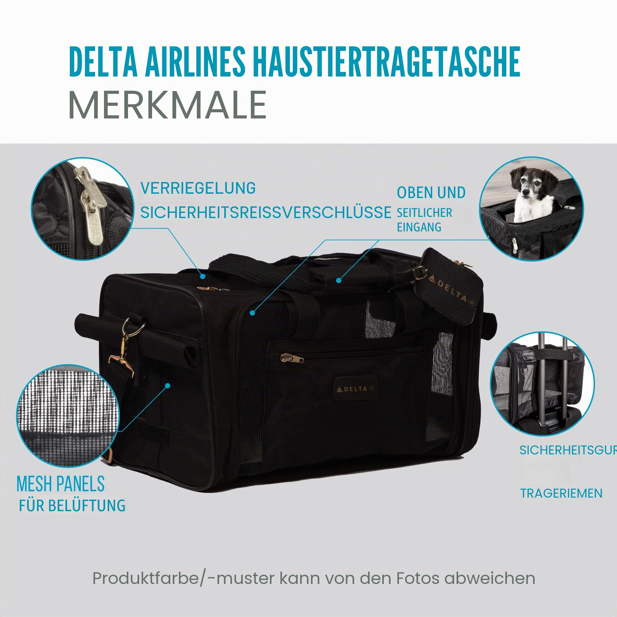 Sherpa Tragetasche für Haustiere, Schwarz