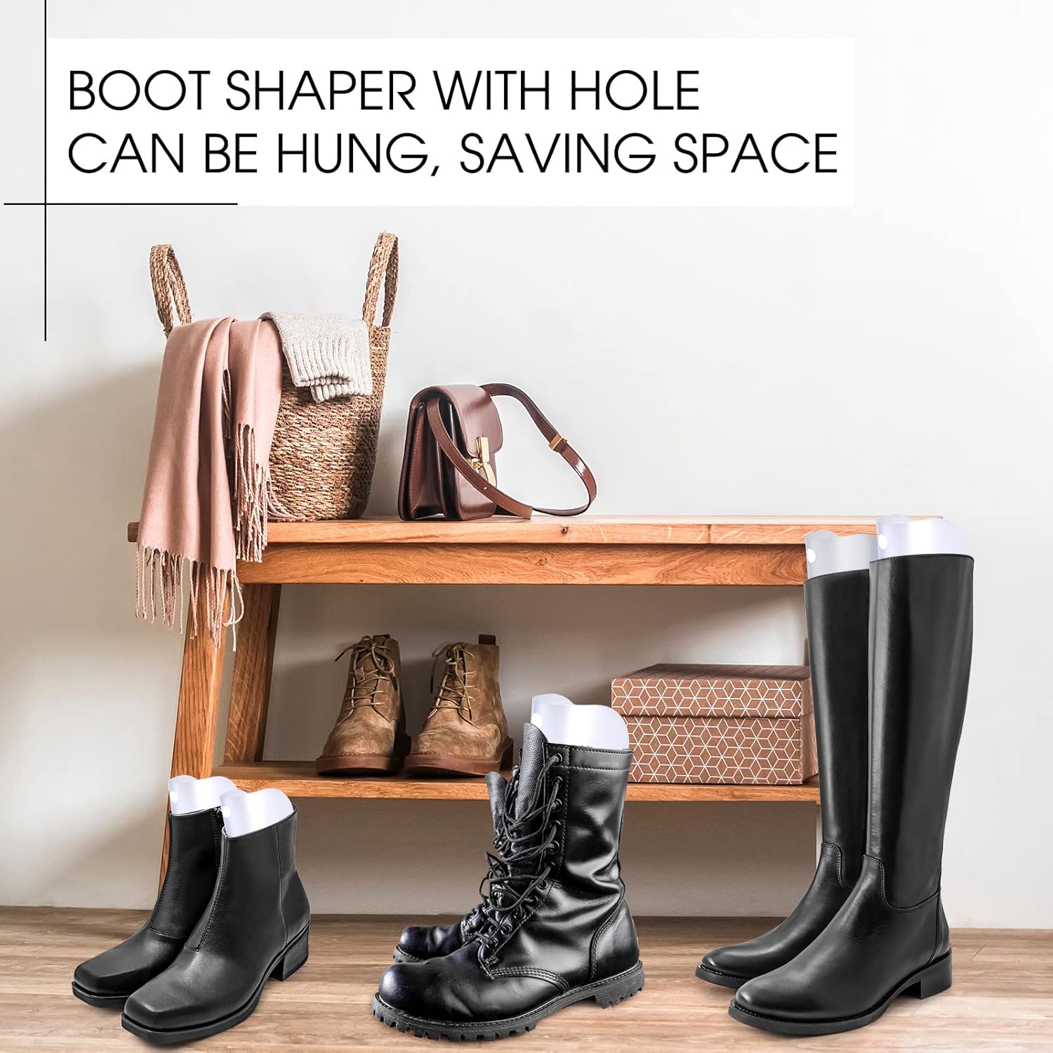 FoldTier 60pcs (30 Pairs) Boot Shaper Inserts Tall Boot Support Reusable Stand Insert Holder for Women Men