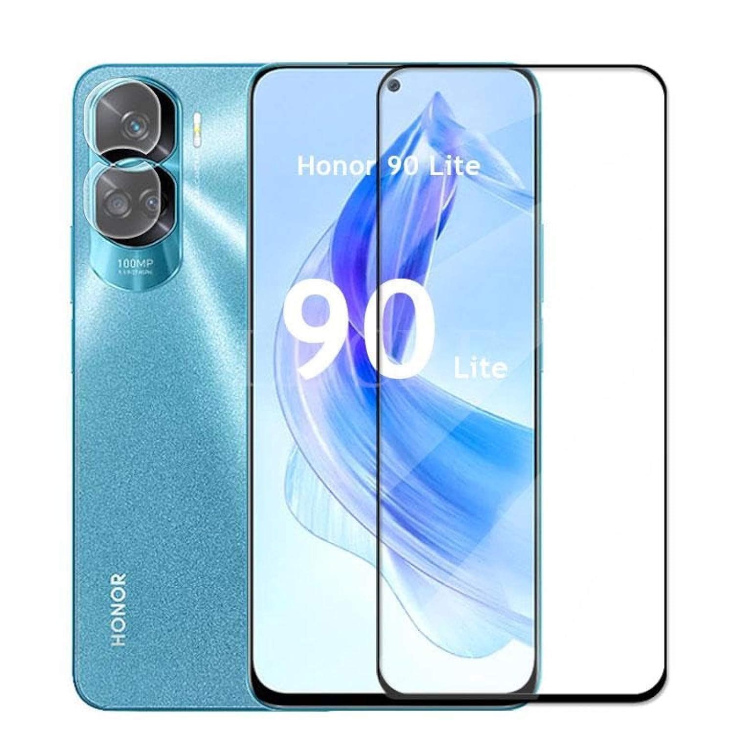 Zubitech Honor 90 Lite Screen Protector Full Glue Edge-to-edge 3D Curved Tempered Glass Fingerprint Compatible Anti Scratch 9H hardness for Honor 90 Lite