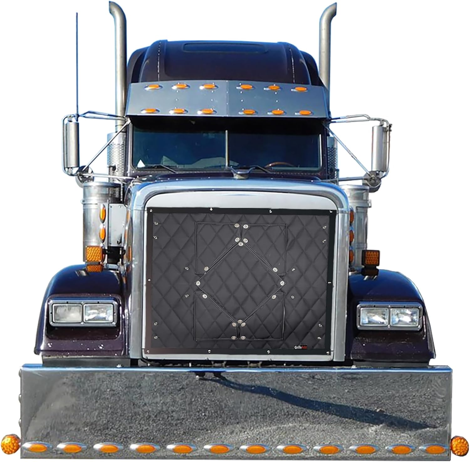 Quilted Adjustable Arctic Shield Winter Front Grille Cover FITS: Freightliner Classic 120/132 (All Years) by GrilleAdz (Includes Snap Installation Kit)