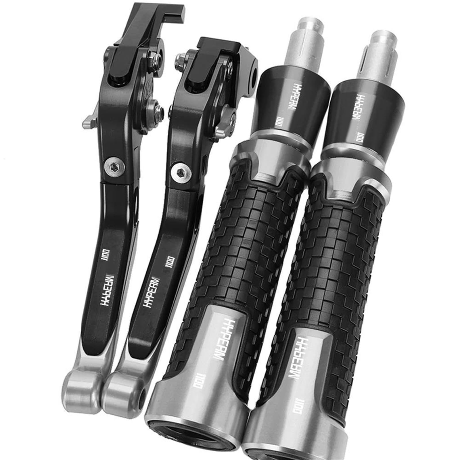 Puños de manillar Ducati Hypermotard 1100 y palancas en aluminio plata