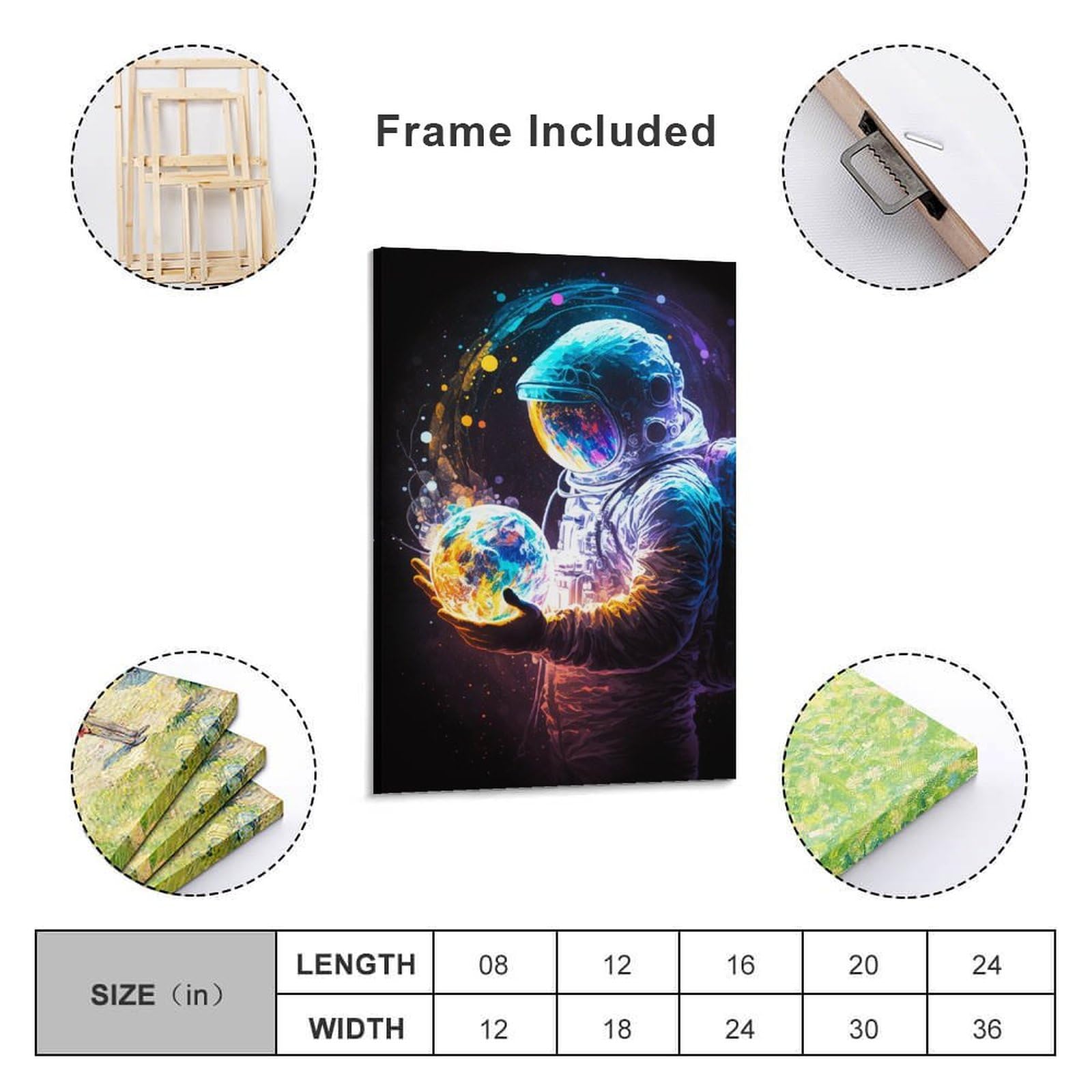 Amazon.co.jp: 絵画 3Dの宇宙飛行士インテリア 絵画 可愛くて面白い