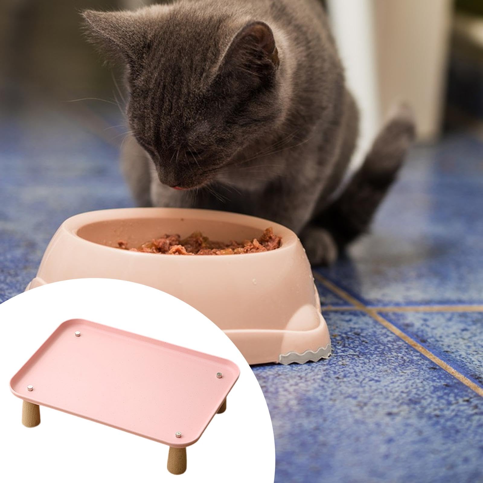 Soporte Elevado para comedero de Gatos, Mesa para Comida de Mascotas, Soporte Elevado cómodo, Bandeja para comedero de Mascotas, para Perros y Gatos, Rosa