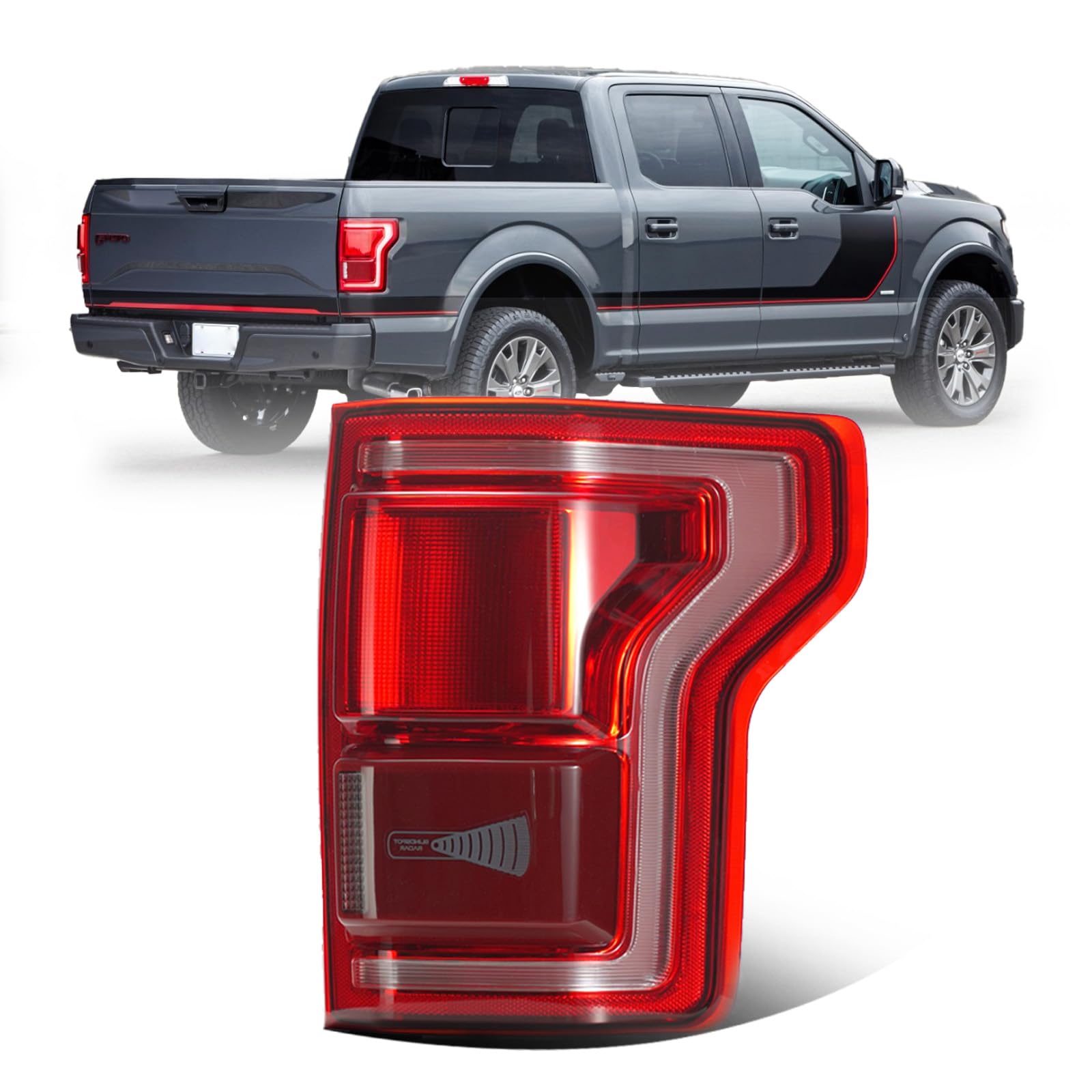Ussbaye LED Tail Lights Compatible with 2015 2016 2017 Ford F150 King Ranch/Lariat/Limited/Platinum Tailligts Rear Lamp Assembly with Blind Spot OE:
