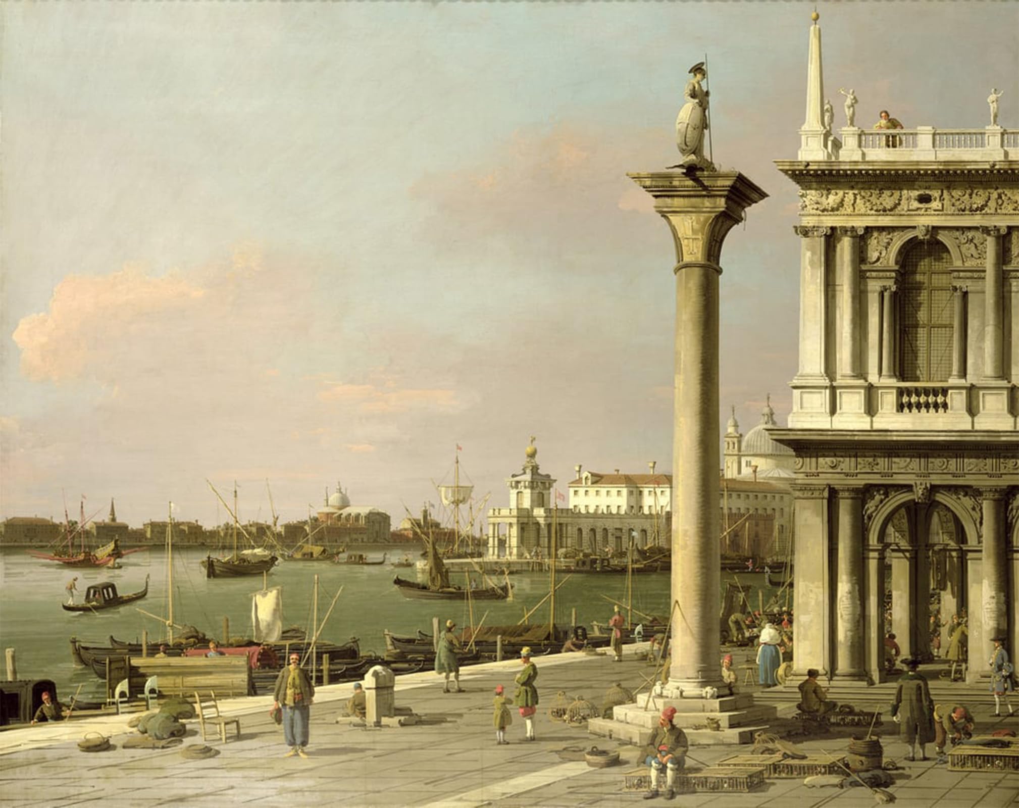 ARTXLXXBN Famous Print Painting Colorful Art Print View of The Entrance to the Grand Canal from the Piazzetta by Antonio Canal Canvas Art Decorations for Home Decor 60x90cm