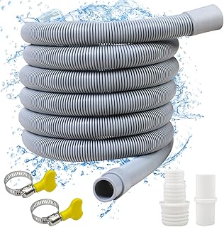 Rseuphiee 3 mètres Rallonge Tuyau de Vidange Universelle, Avec Raccord et Colliers, Pour Machine à Laver et Lave Vaisselle