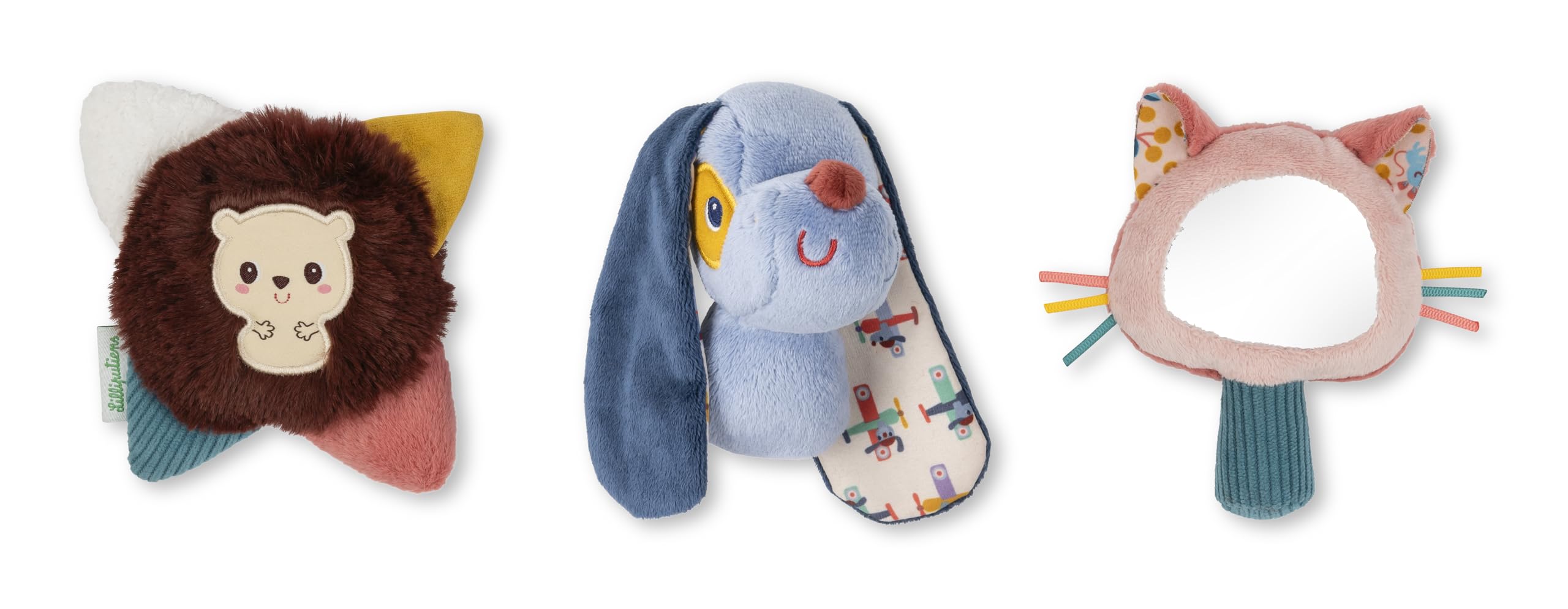 Lilliputiens - Set of 3 Sensory Rattles - Jules & His Friends - Colorful Early Learning Toys - Stimulates 3 Senses: Sight, Touch & Hearing - Gift Box - from Birth - 83587