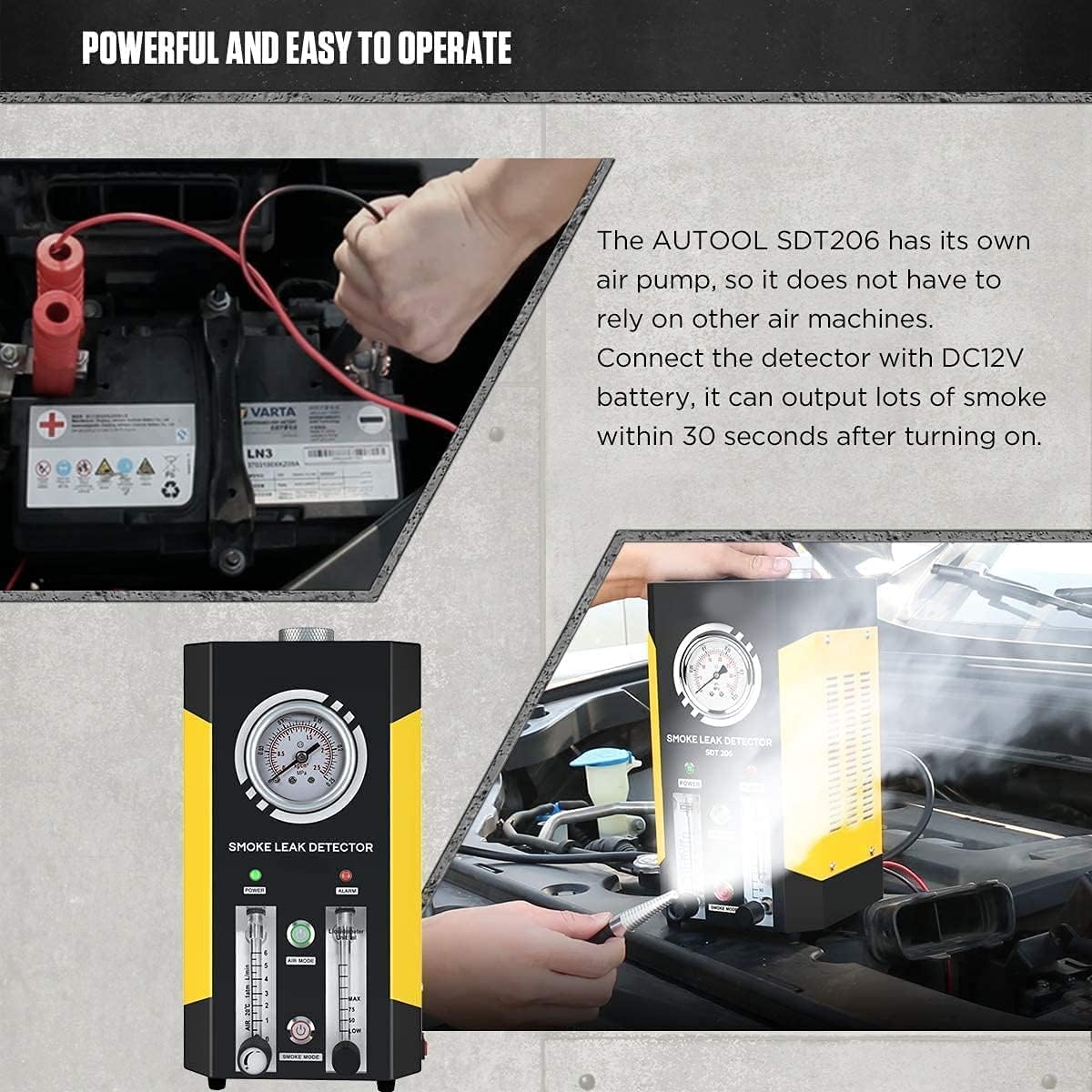 🛒 Flash Sale Car Smoke Machine, EVAP Smoke Leak Tester Detector, Automotive Fuel Leakage Diagnostic Tester, 2 MODES Car Conduit PIPE System Leakage Tester,Car Fuel Leak Detector For 12V Vehicle Boat With FlowMeter