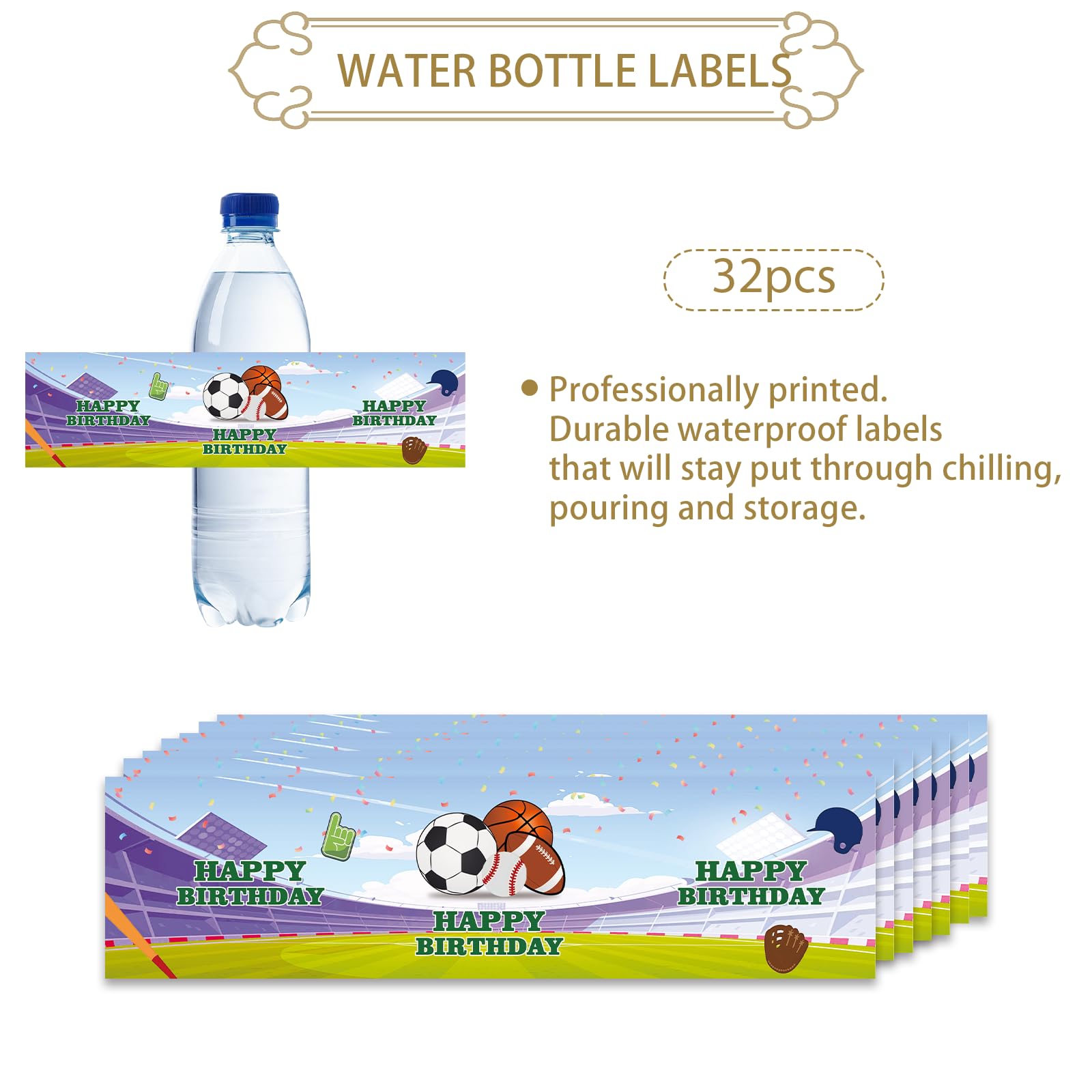 Rookie Of The Year First Birthday Water Bottle Labels Template, Baseball Party Favors, Boy 1st Birthday Decor, Printable Water Bottle Labels