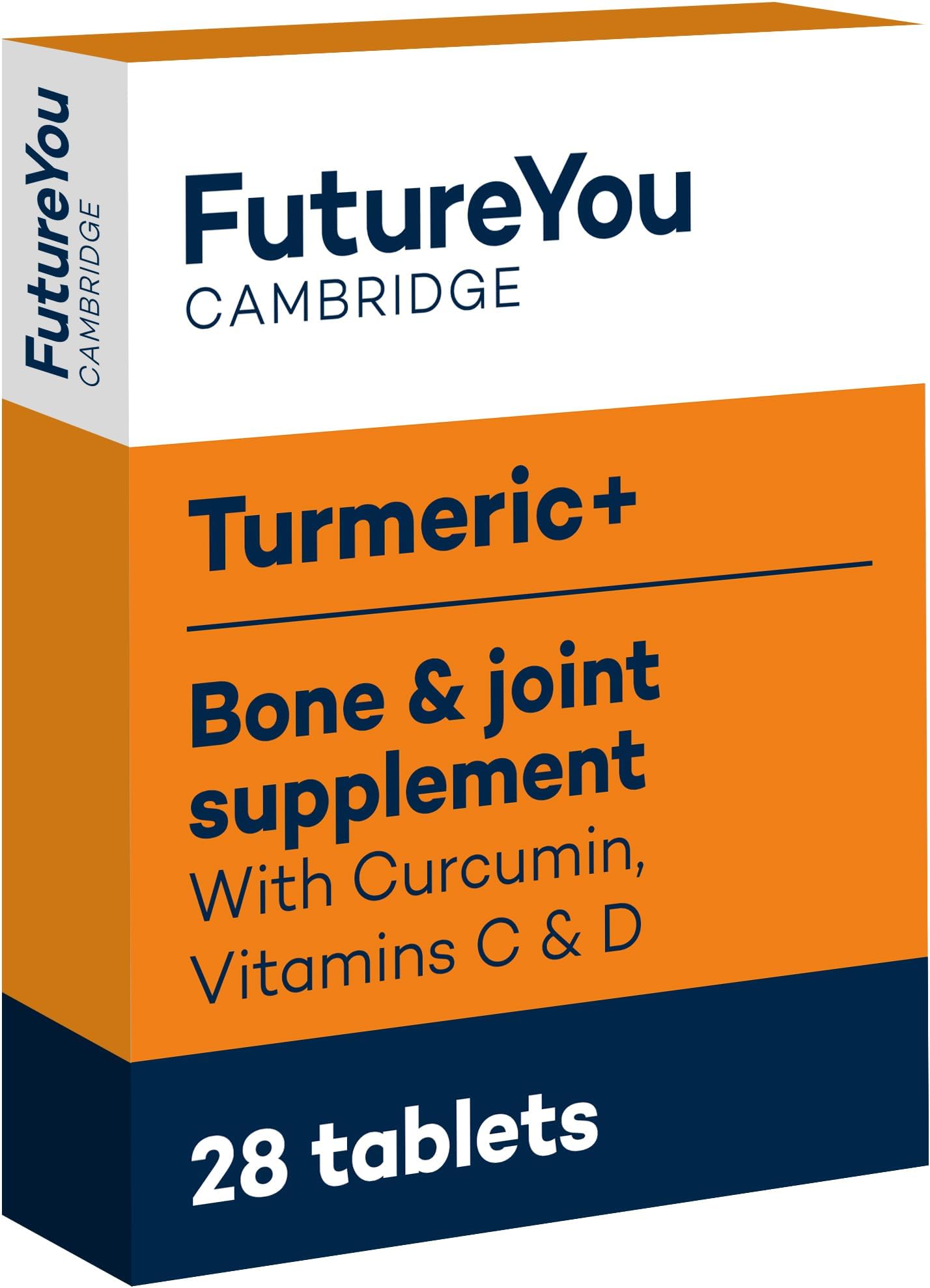 Turmeric+ Supplement – 28 Turmeric Tablets 30x More Absorbable – Curcumin Tablet Patented Meriva Formulation with Vitamins C – Turmeric Tablets for Bones, Joints & Muscles by FutureYou Cambridge