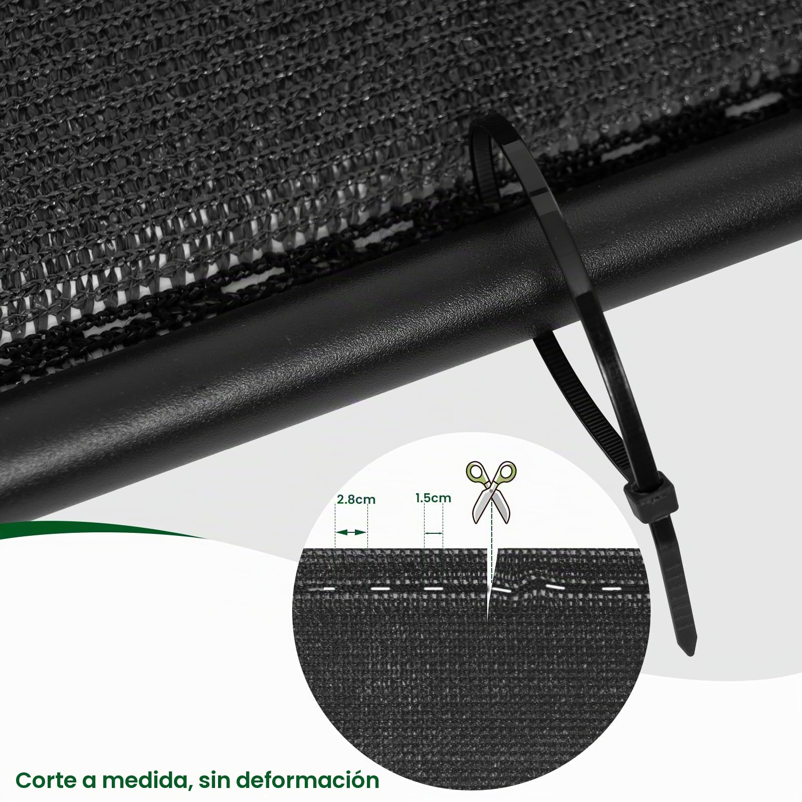 WOLTU Malla Ocultación 1x20 m, Pantalla para Jardín Patio, Malla Sombreo contra el Viento, con Ojales y Bridas, Tela HDPE 280 g/m², Valla Privacidad Anti-UV para Jardín y Huerto, Antracita