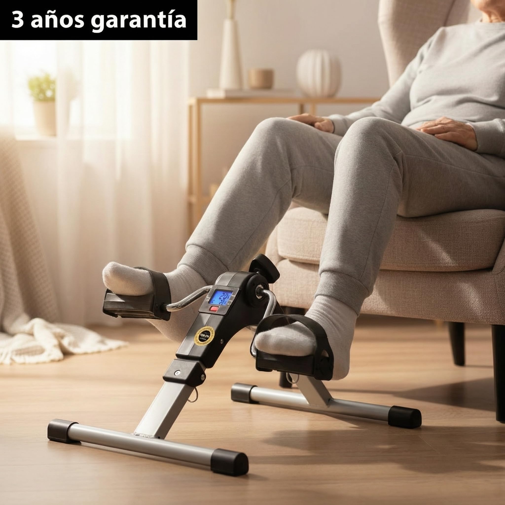 Pedali statici anziani - Pinchetto - Pedale per anziani, cyclette, pedaliera per gambe e braccia con schermo LCD, pedalare seduto con resistenza regolabile - portatile