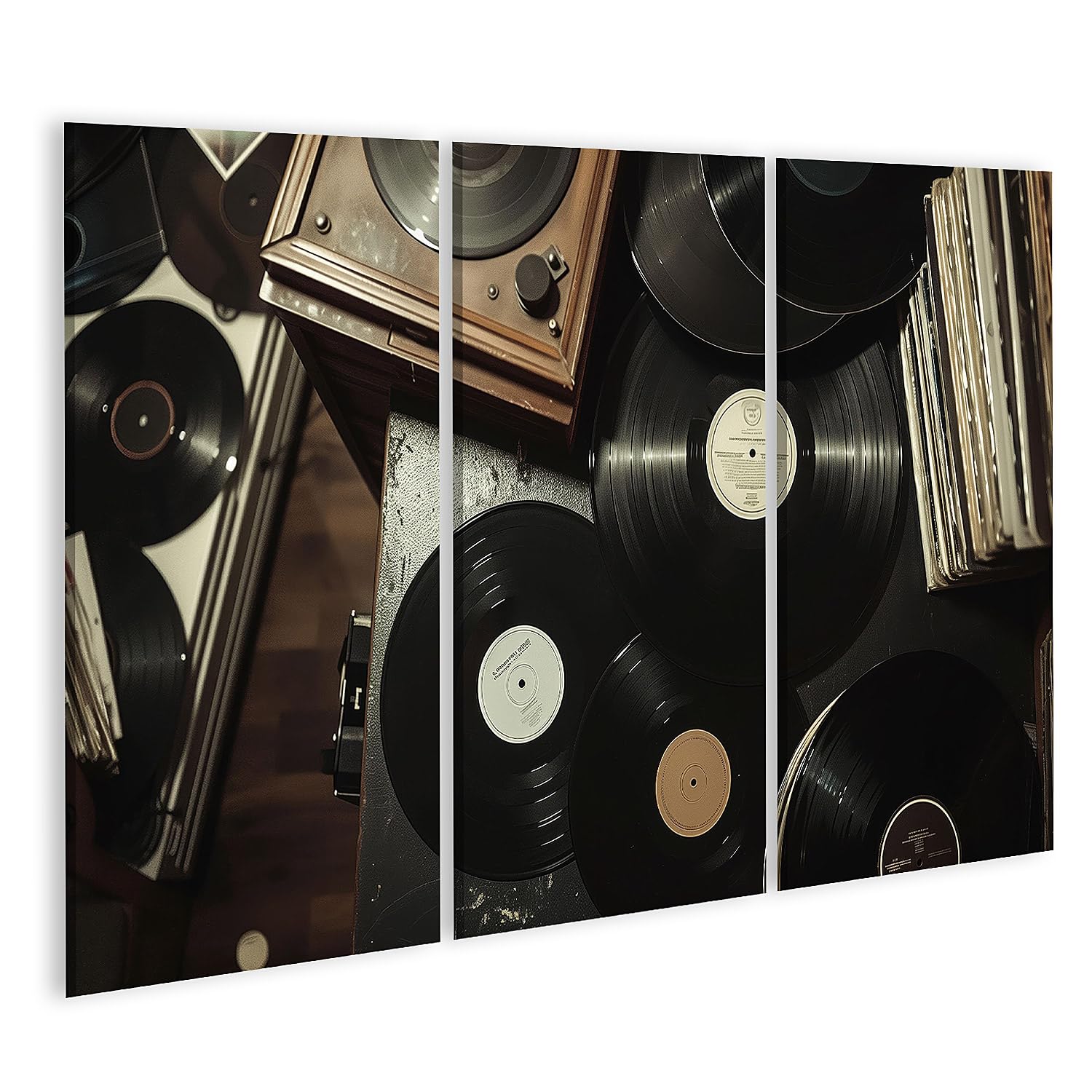 islandburner Prime Immagine su tela Vecchie dischi e giradischi nella collezione per soggiorno amanti della musica negozio di musica immagini murali poster