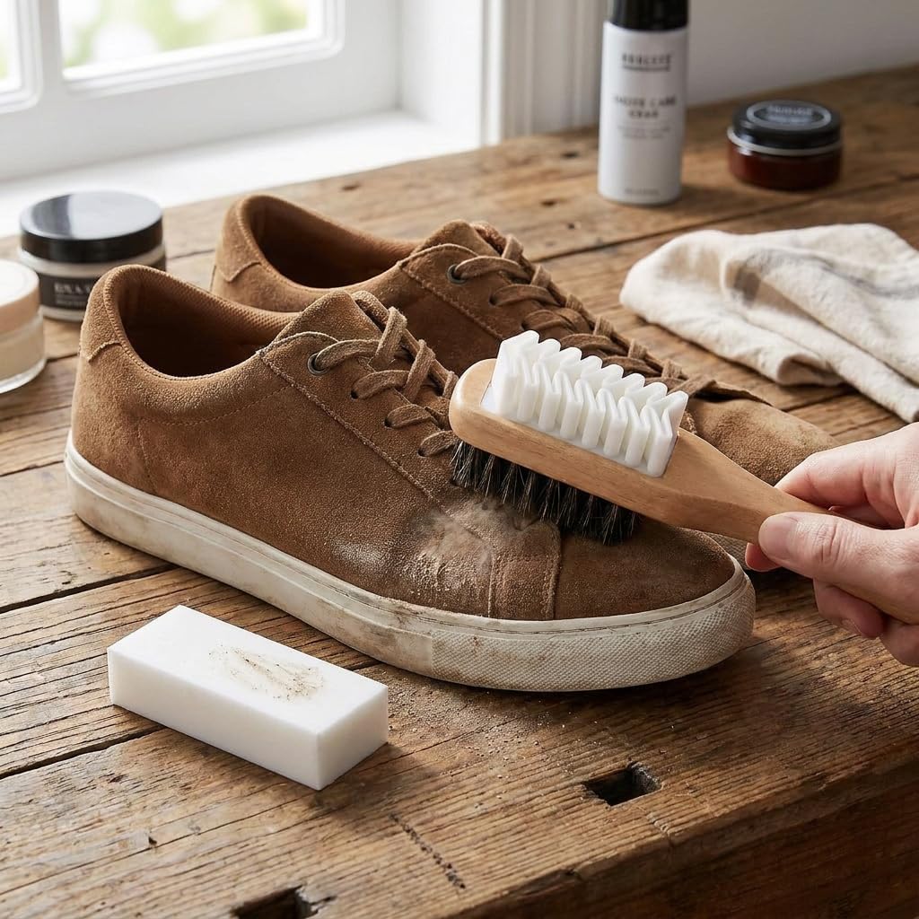Suede Brush and Eraser, Suede Shoe Cleaner Shoe Cleaning Brush for Shoes, Boots, Bag, Jackets, Effectively Solves Stubborn Stains on Sneaker Leather, Suede, Nubuck Care