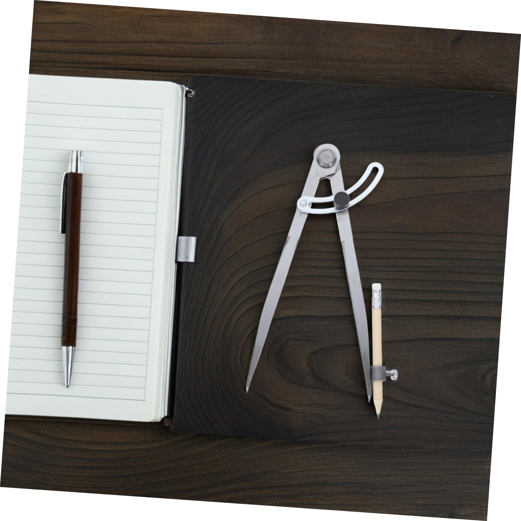 Gadpiparty 1set Compasso Con Portamatite Strumento Di Misura Preciso Per Falegnameria e Disegno Geometrico Kit Completo Con Matite Carbonio Per Architettura e Progettazione