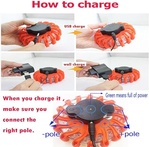 Miniatura 5 de Baliza Luminosa de Seguridad Recargable para Coche de 16 LED de Samso, LED de Aviso Intermitente, Estroboscópica, para Emergencias, Magnética