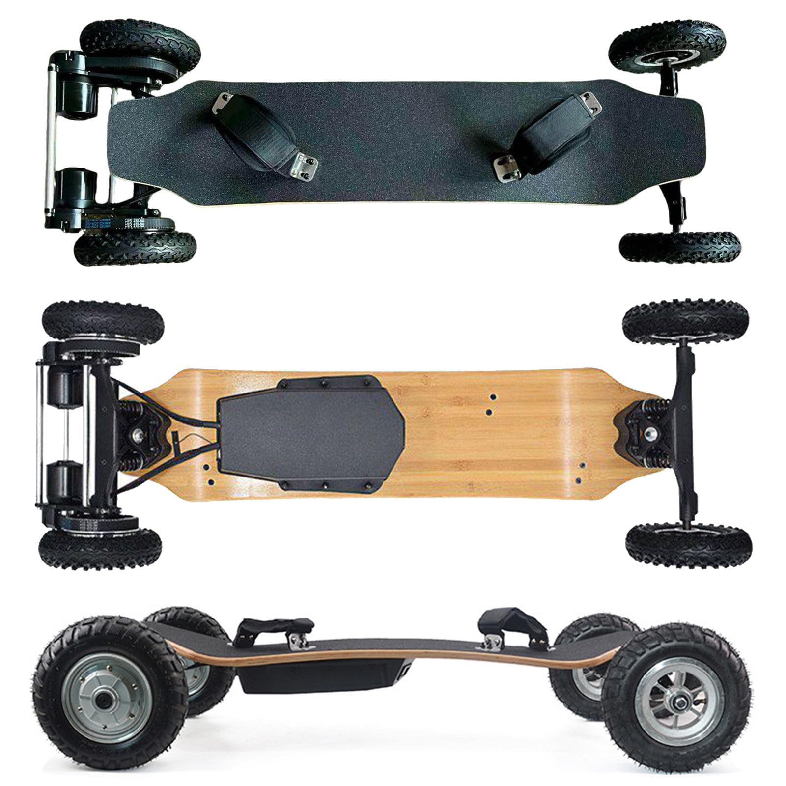 Skateboard électrique Tout Terrain, Longboard Skateboard, télécommande 4 Modes, Frein sécurisé adapté Experts et débutants Square-Corners