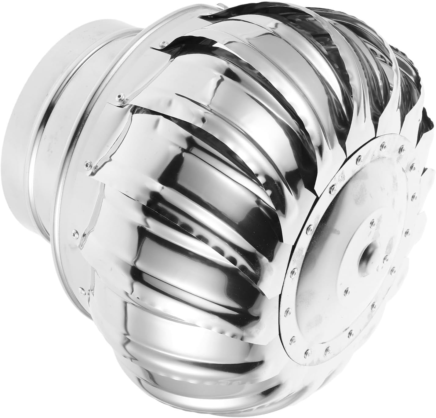 Lurrose Stainless Steel Chimney Roof Vent with High Efficiency Ventilation and Quiet Operation, Outdoor Funnel Exhaust Cap for Chimney and Roof Air Ventilation