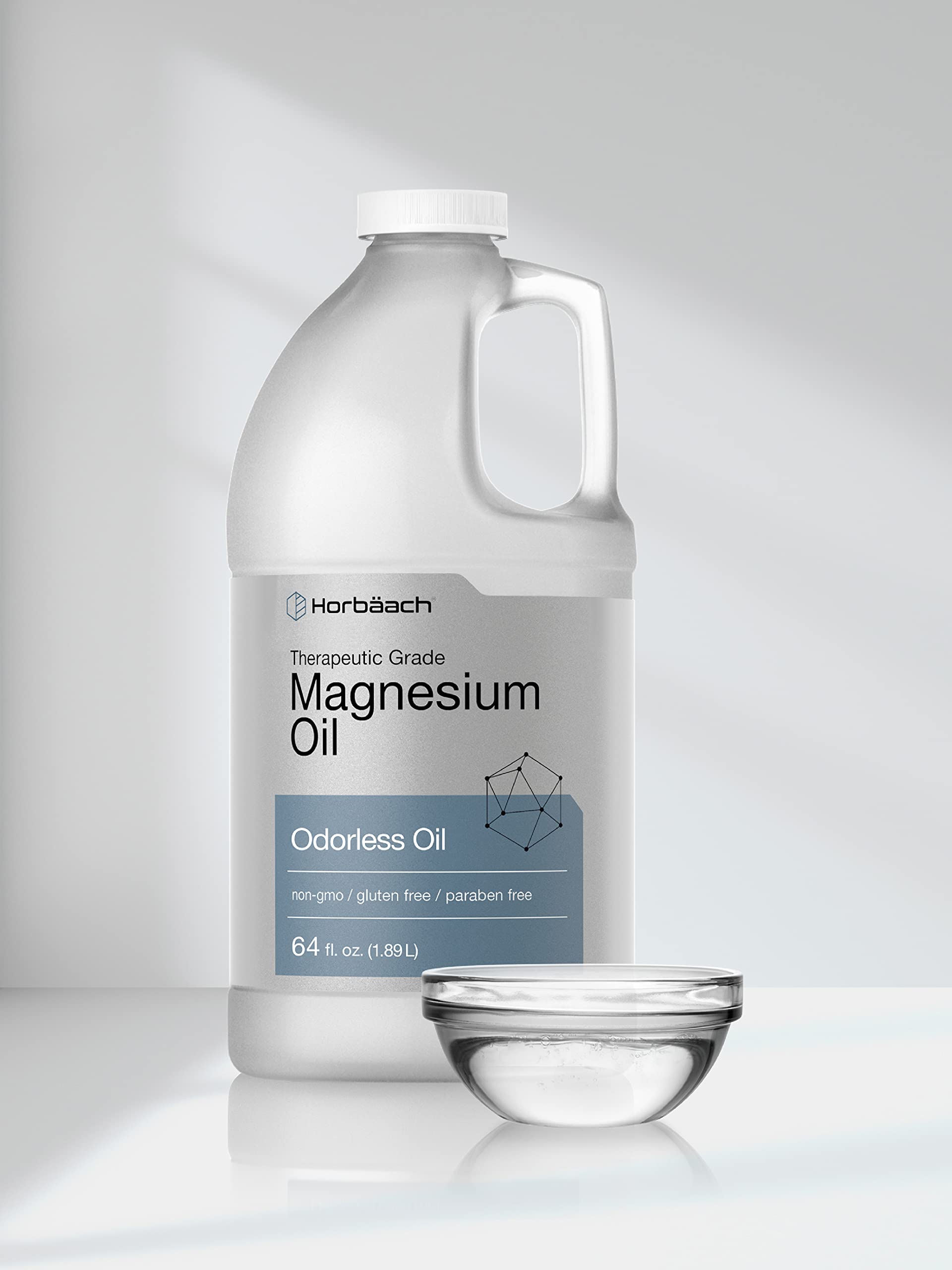 Horbäach Magnesium Oil 64 fl oz Odorless Therapeutic Grade Formula