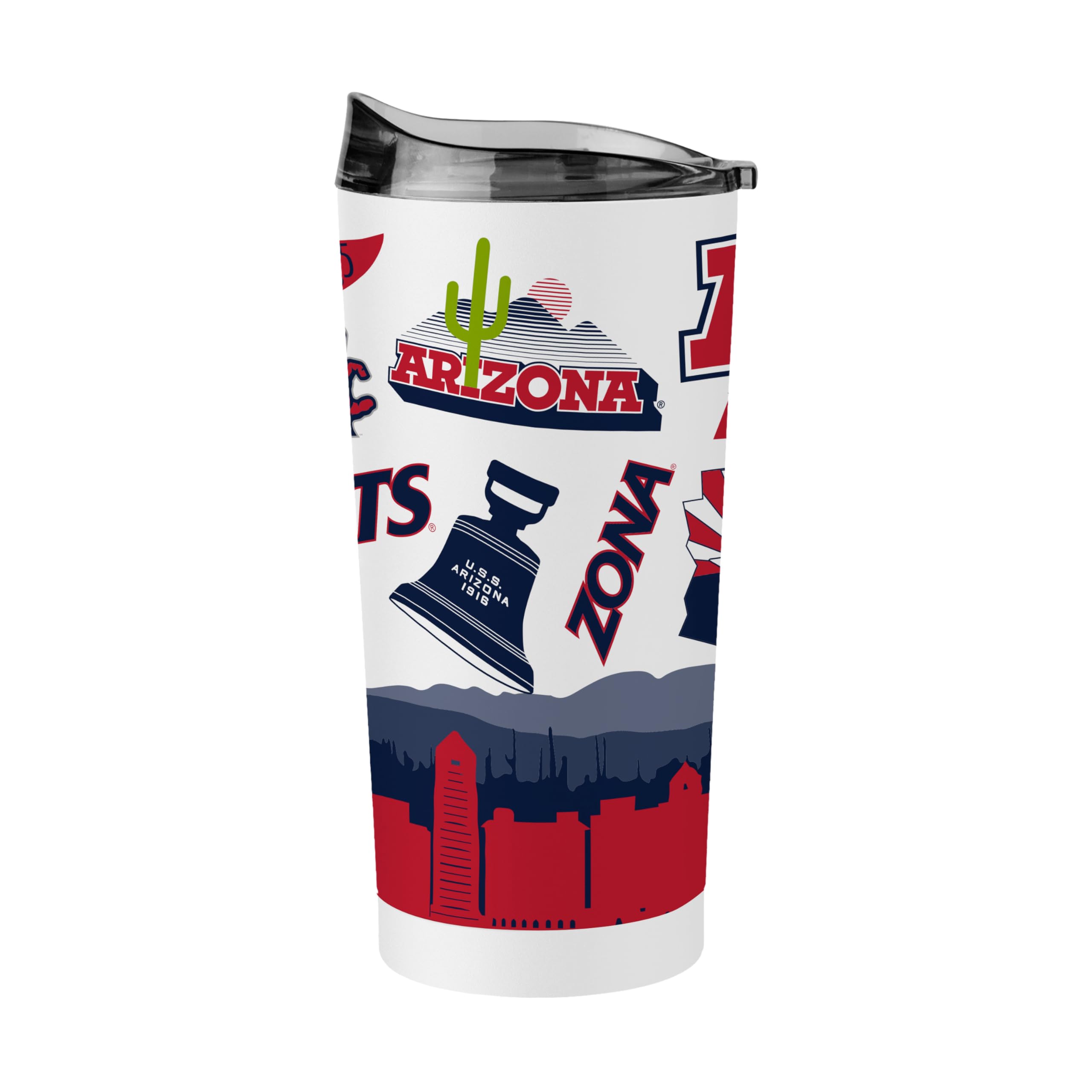Logo Brands NCAA Native Icons 20 oz Stainless Steel Tumbler – Double Wall Vacuum Insulated