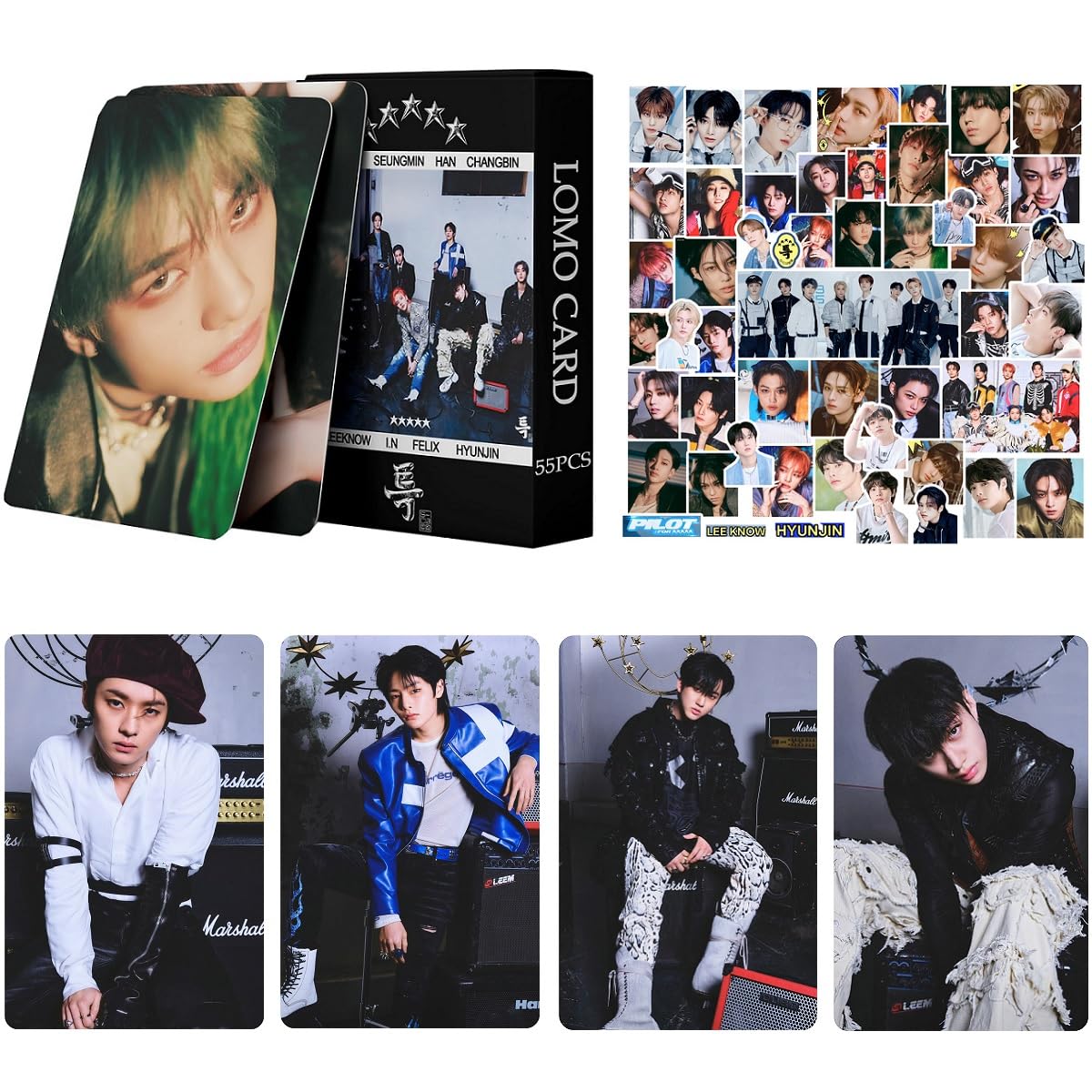 Baosai 45 PCS Photocard Little Star Laser Flashing Card Holographic Card Photocard Lomo Cards for Fan