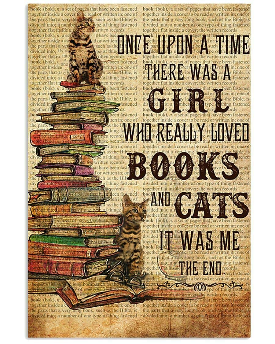 Tnnd Earth Tones A Cute Motivation Everyday Books And Bengal Cat Poster Great Poster For Kids Art Wall Decor Metal Sign Poster 8X12 Inches
