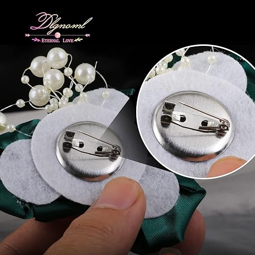 Miniatura 4 de Aevanim1+6 ramilletes de rosas artificiales con alfiler, Boutonniere para hombres, adecuado para ceremonia de boda, aniversario, cena formal y