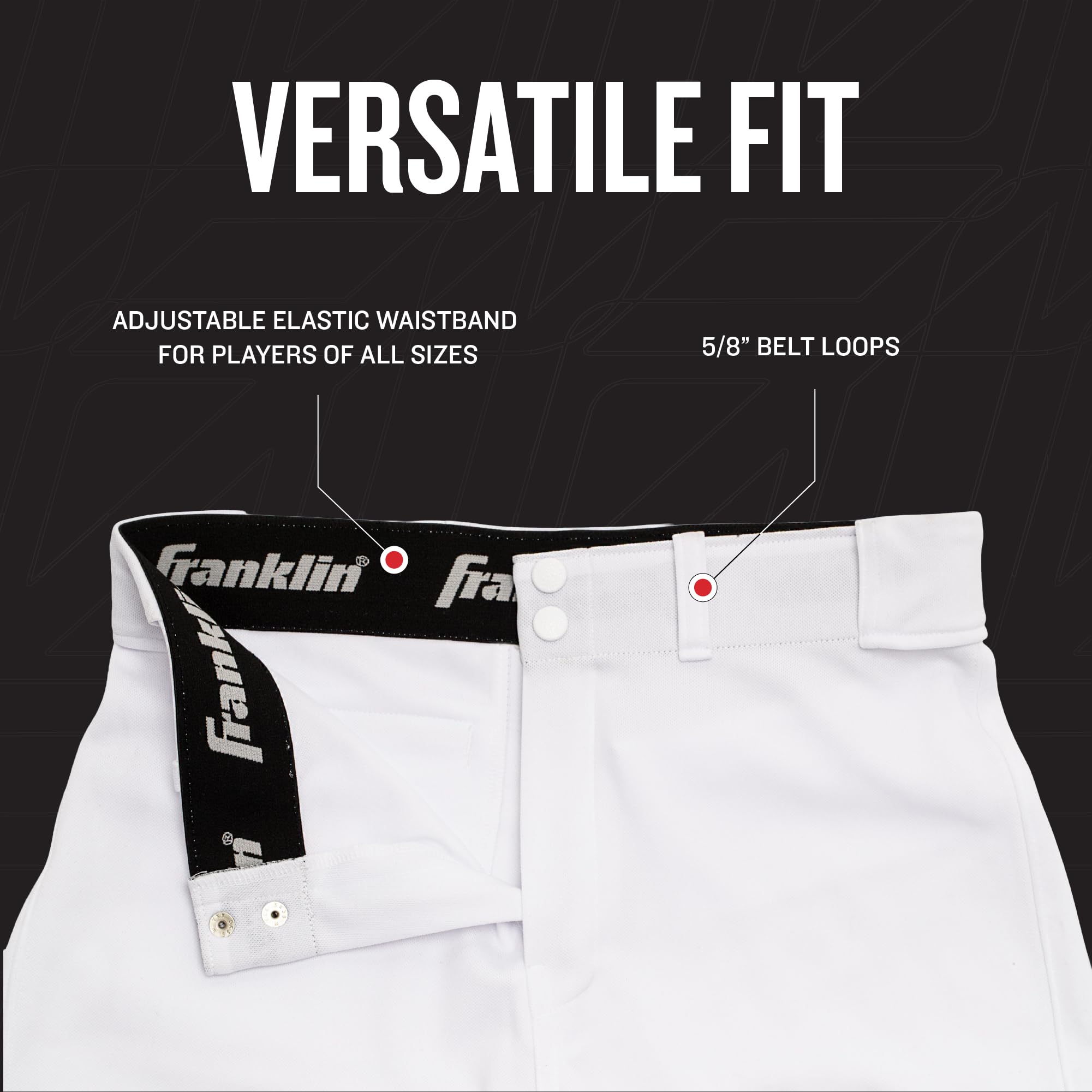 Franklin Sports Klasyczne dopasowanie Deluxe młodzieżowe spodnie baseballowe