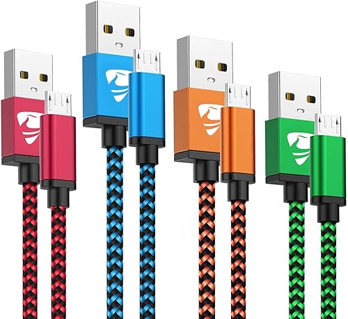 Miniatura 1 de Aioneus Micro USB Cable Fast Android Cord Charger Cable 4Pack [2FT, 3FT, 5FT, 6FT] Cable Charging Cord for Samsung Galaxy S7 Edge S6 S5 J3 J3V J5 J7