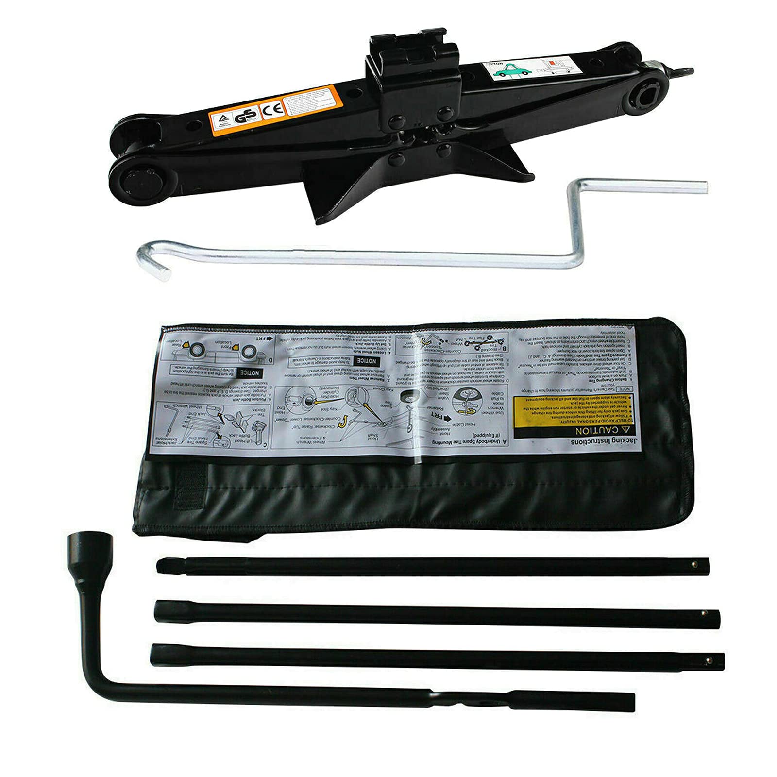 Spare Tire Tool Kit w/ 2 Ton Scissor Jack For 2000-2014 Chevy Silverado