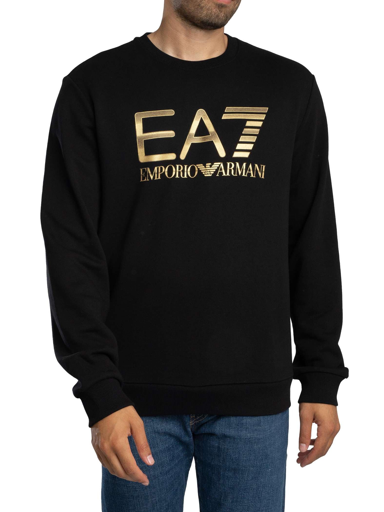 EA7 Emporio Armani Felpa Uomo Girocollo Logo Series in Cotone Stretch con Maxi Logo 7M001191AF17787 8033995856040 - XXL