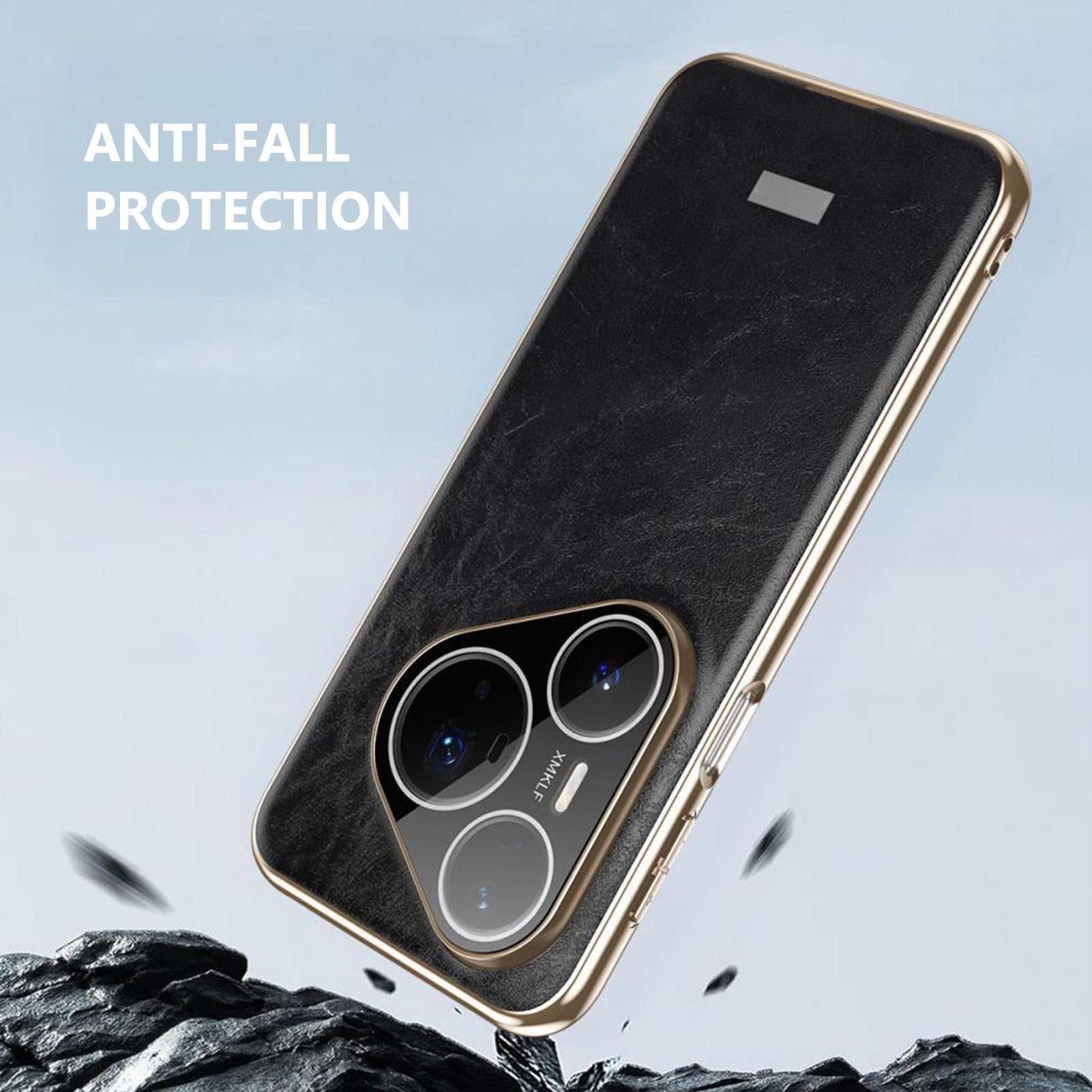 Poszycie etui do Huawei Pura 80 Ultra/80 Pro/80Pro+/80, ochraniacz na aparat elegancki ultracienki łatwy w instalacji skórzany pokrowiec, czarny, 80 Ultra/80 Pro