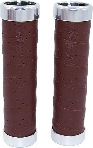 Miniatura 4 de Mango de cuero de diseño ergonómico para bicicleta, engranaje fijomontañabicicleta plegable doble bloqueo barra agarre