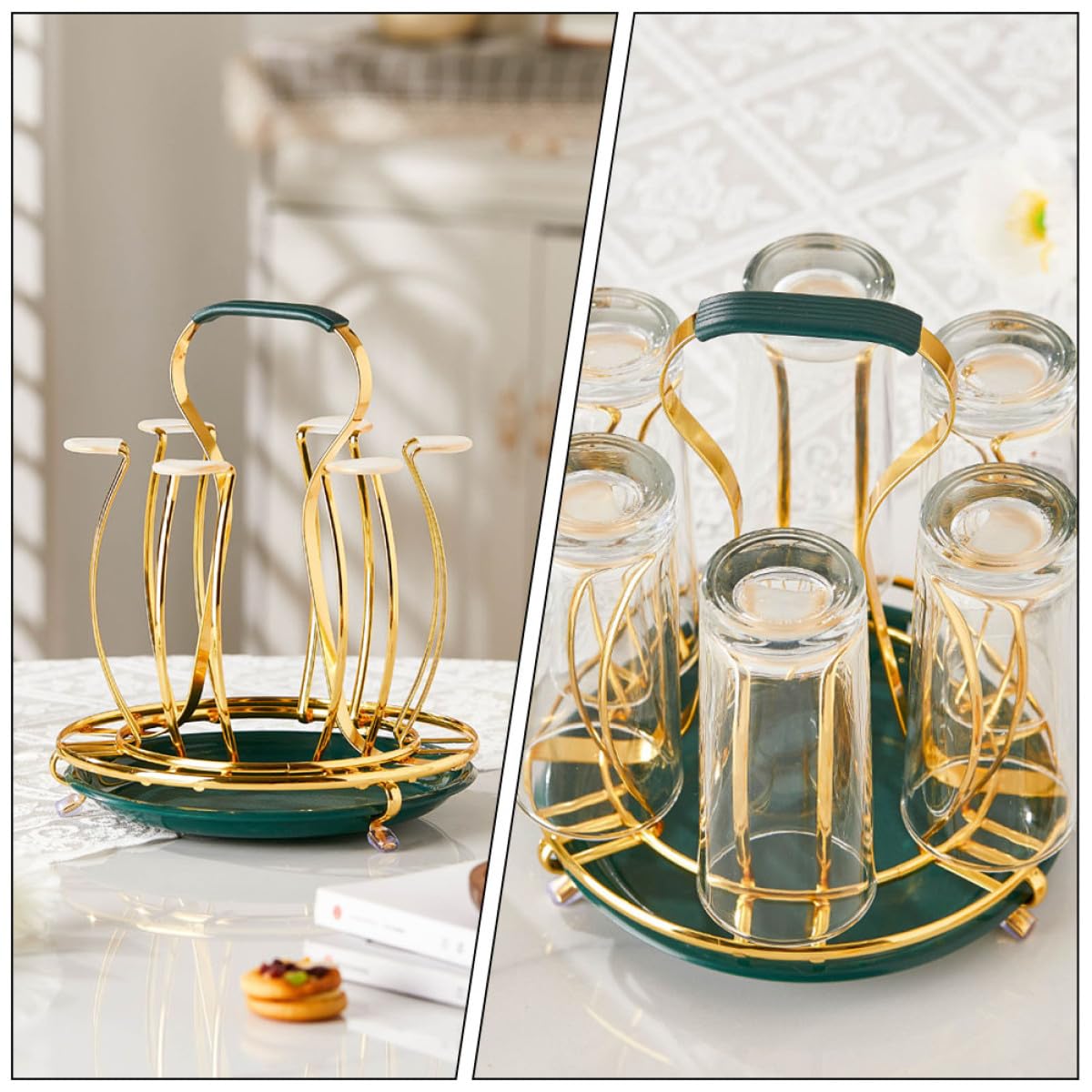 GALPADA Porte-gobelet Égouttoir en Fer Robuste et Antirouille Cuisine Domestique ou Professionnelle, Support de Tasse Créatif et Décoratif Design Européen
