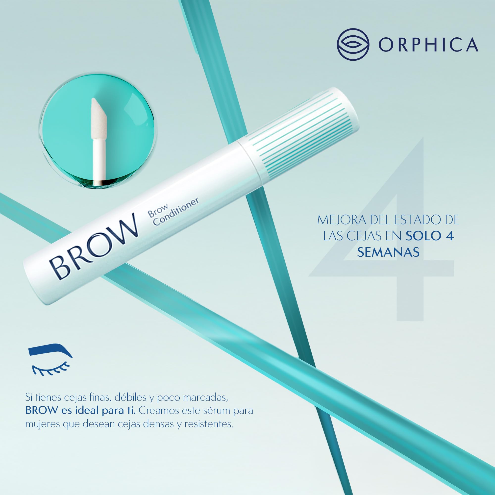 ORPHICA BROW Serum Cejas Crecimiento 4 ml | Serum Acelerador del Crecimiento | Acondicionador para Cejas Fuertes y Nutridas| Dermatológicamente Comprobado