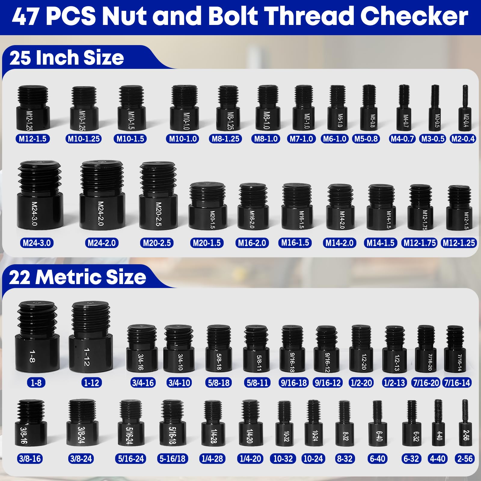 Thread Checker Set - Inch & Metric Bolt Gauge -6 Thread Checker Set - Inch & Metric Bolt Gauge -6