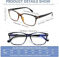 Vista 3 de CLASAGA Anteojos de lectura progresivos multienfoque para mujer, estampado de patrón de bloque de luz azul, elegantes lectores de computadora