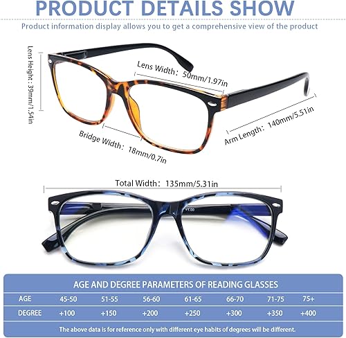 Miniatura 3 de CLASAGA Lentes de lectura para mujeres lectores de computadora lentes anti luz azul con bisagra de resorte