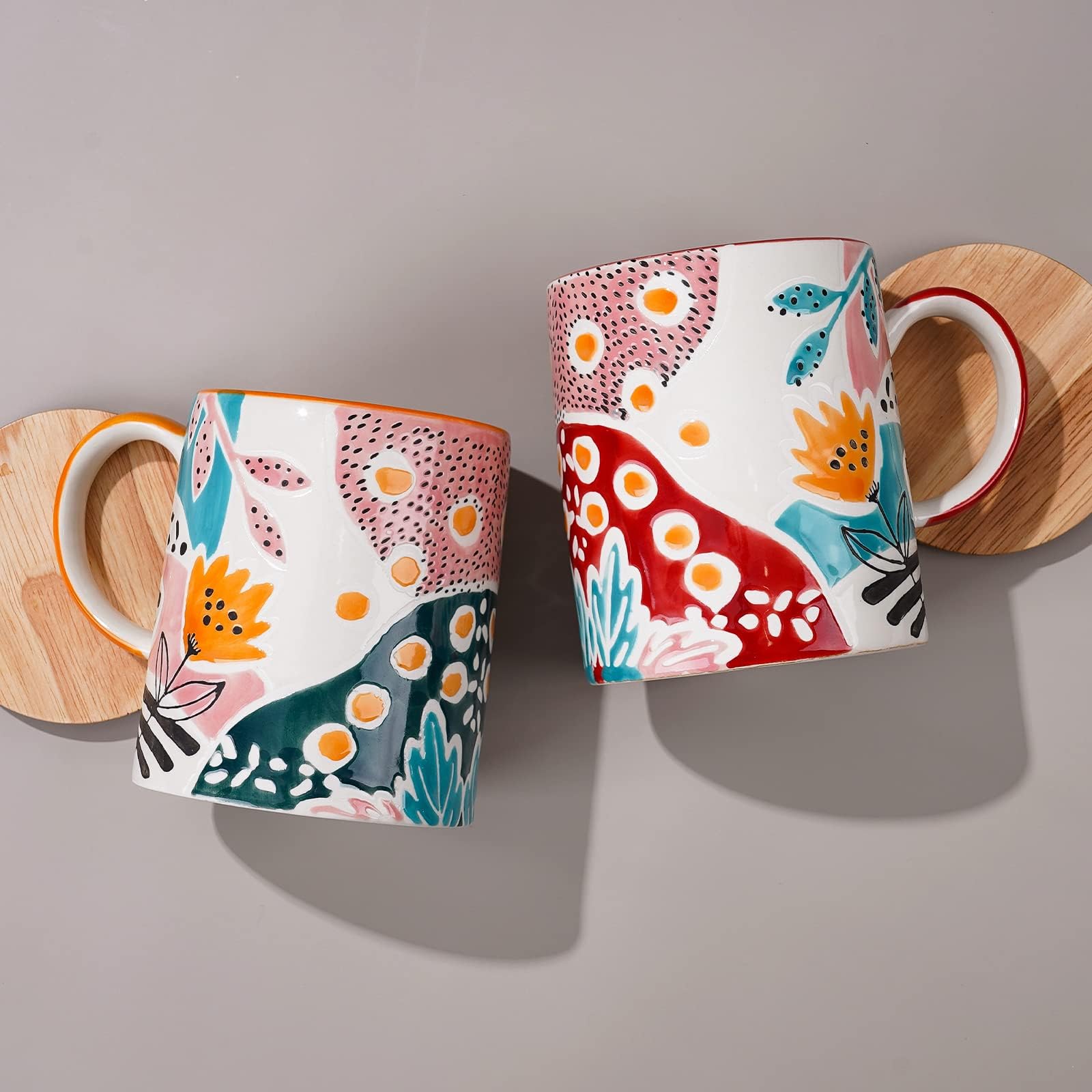 茶 Teressa Amazon.com: TERESA'S TEASET Ceramic Coffee Mug with Lid, Mug Set