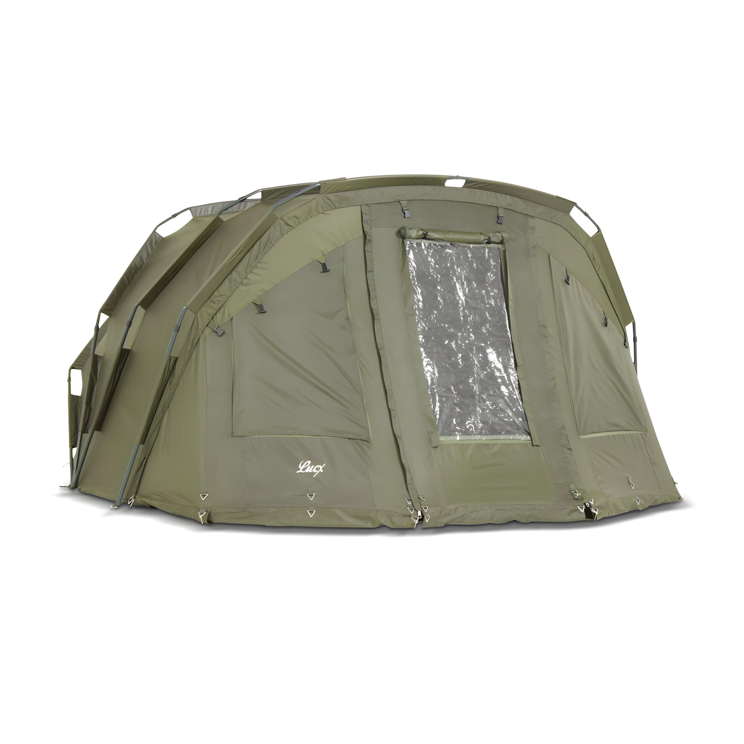 Lucx Tiger Bivvy Angelzelt für 2-3 Personen - wasserdichtes Karpfenzelt mit herausnehmbarer Bodenplane, One-Pole-System & 10.000 mm Wassersäule - Carp Dome Zelt Campingzelt