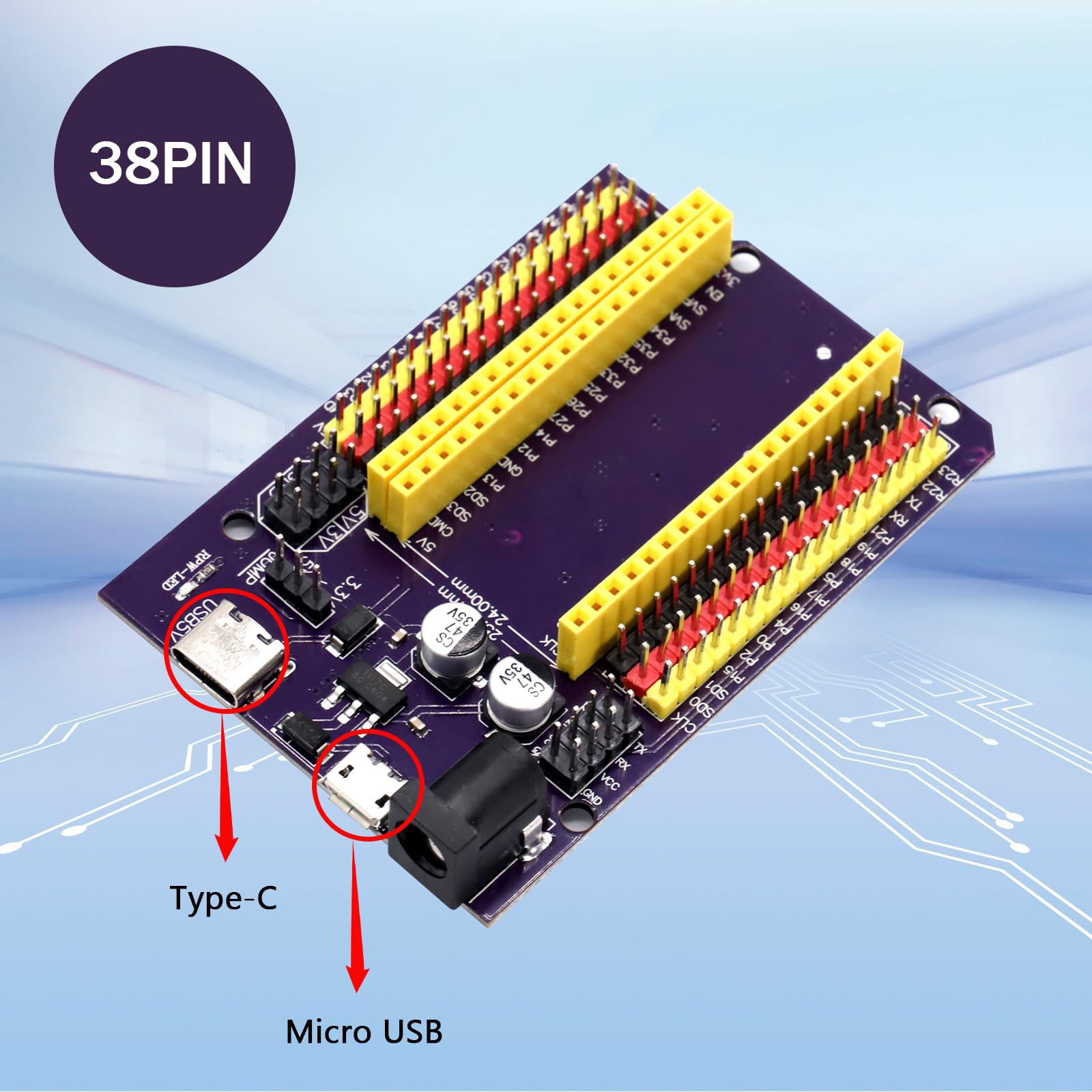 Node-MCU Module Development Board Pack of 2 38 Pins 2.4GHz Dual Core WiFi Bluetooth 2102 Chip for Various Applications Node-MCU Module Development Board Pack of 2 38 Pins 2.4GHz Dual Core WiFi Bluetooth 2102 Chip for Various Applications